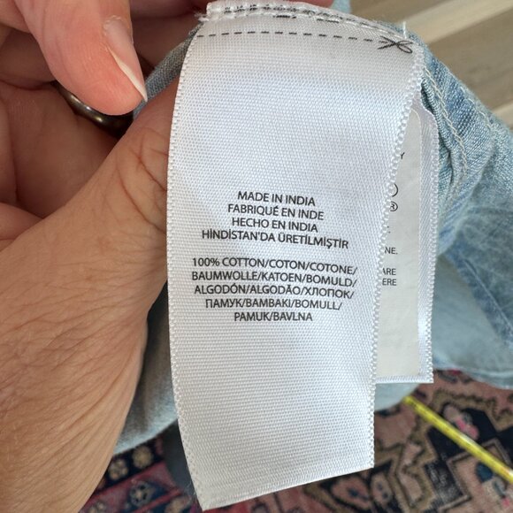 Polo Pearl Snap Denim Shirt with Flag Details Medium M - Picture 9 of 12